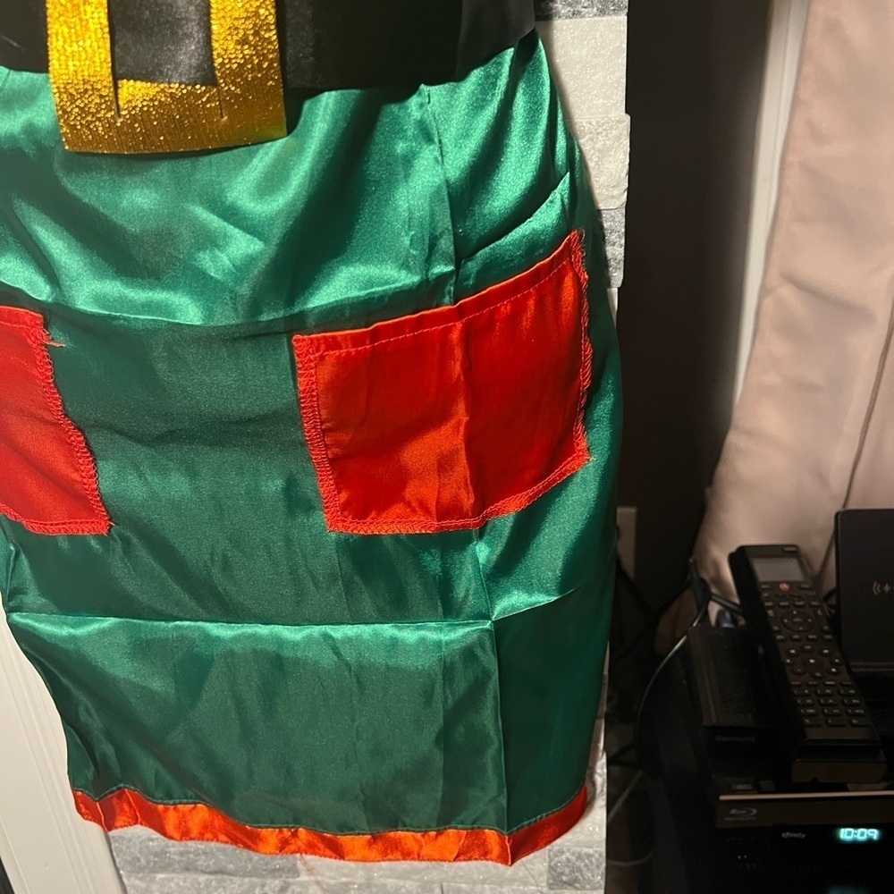 Christmas Elf Apron & Headband Costume - Santa Elf Headband & Xmas Apron Cosplay - Picture 4 of 8